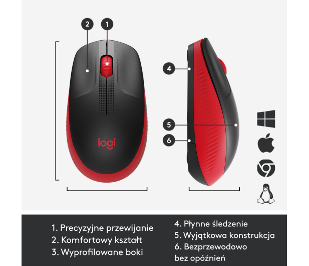 LOGITECH M190 Red - 591051 - zdjęcie 10